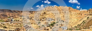 Panorama of Chenini, a fortified Berber village in South Tunisia