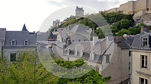 Panorama of Chinon Castle in France