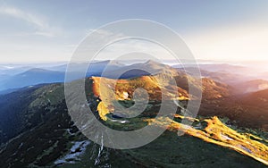 Panorama of Chornohirsky range in Ukrainian Carpathians