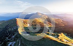 Panorama of Chornohirsky range in Ukrainian Carpathians