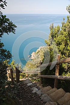 The panorama of Cinque Terre and Manarola village, Italy