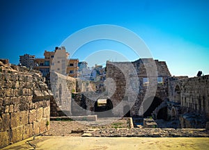 Panorama of Citadel of Raymond de Saint-Gilles aka Pilgrim Hill , Tripoli, Lebanon