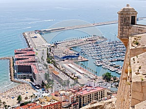 Panorama of the city of Alicante and the sea. Spain