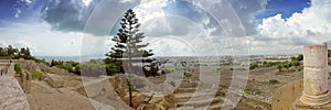 Panorama of city Ancient Ruins in old Carthage Tunisia