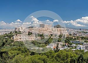 Panorama of city of Athens from Lycabettus hill