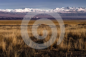 Panorama of the city of Balykchy, Kyrgyzstan.