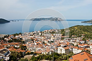 Panorama of city and bay with surrounding landscape at morning, Kas