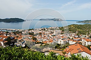 Panorama of city and bay with surrounding landscape at morning, Kas