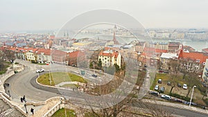 Panorama of city Budapest in Hungary.