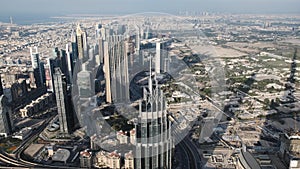 Panorama of the city of Dubai, UAE, in the daytime in real time