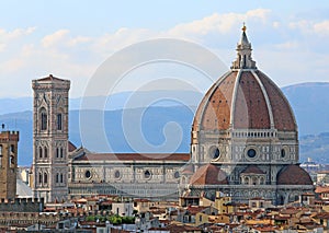 Panorama of the city of FLORENCE in Italy with the great dome photo