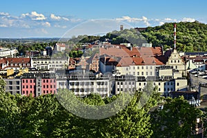 Panorama of the city of Gdansk, view on Biskupia mount, Poland