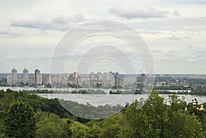 Panorama of the city of Kiev, the capital of Ukraine left bank