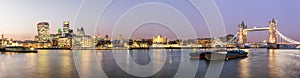 Panorama from the City of London to the Tower Bridge