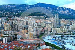 Panorama of the city of Monaco in the summe