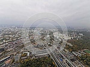 Panorama of the city of Moscow, from a bird's-eye view, clear day