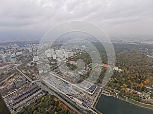 Panorama of the city of Moscow, from a bird's-eye view, clear day