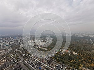 Panorama of the city of Moscow, from a bird's-eye view, clear day