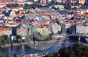 panorama of the city of prague seen from Petrin hill