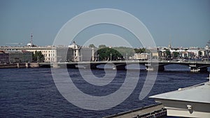 Panorama of the city of St. Petersburg. View from the top to the Neva River.
