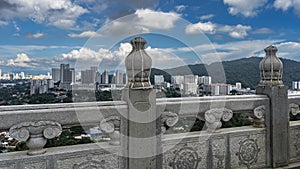 The panorama of the city is visible from the observation deck of the Kek Lok Si Temple.