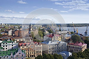 Panorama of the city of Vyborg photo