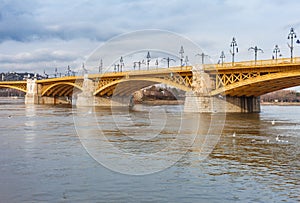 Panorama cityscape of famous tourist destination Budapest with Danube and bridges. Travel landscape in Hungary, Europe