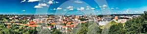 Panorama of Cityscape with Old Tower Of Gediminas or Gedimino In