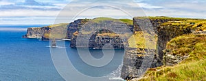 Panorama of the cliffs in Cliffs of Moher