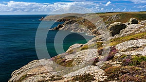 Panorama of Clifs and Rocks at the Lands End, Cornwall, England