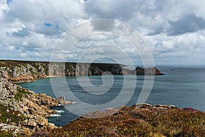 Panorama of Clifs and Rocks at the Lands End, Cornwall, England