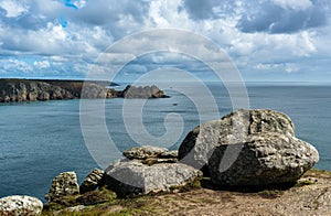 Panorama of Clifs and Rocks at the Lands End, Cornwall, England