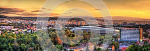 Panorama of Cluj-Napoca with stadium photo
