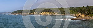 Panorama of a coastline near Depoe Bay Oregon