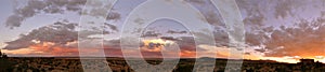 Panorama of Colourful Sunset Galisteo New Mexico