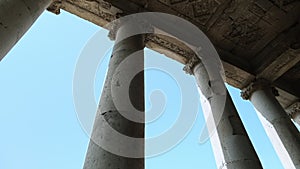 Panorama of the columns of the ancient Armenian temple of Garni