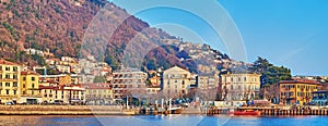 Panorama of Como from the Lake Como, Italy photo