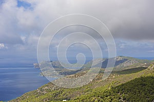 Panorama of Corinth area in Greece