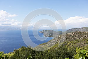 Panorama of Corinth area in Greece