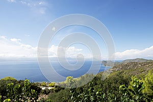 Panorama of Corinth area in Greece