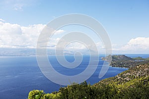 Panorama of Corinth area in Greece