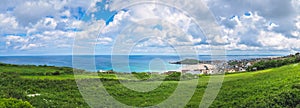 Panorama of Cornish coast in St Ives