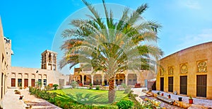 Panorama of the courtyard of History Museum, Al Shindagha neighborhood, Dubai, UAE