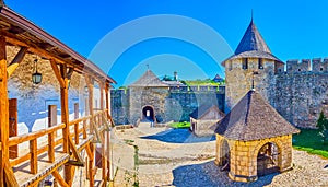 Panorama of the courtyard of Khotyn Fortress, Ukraine