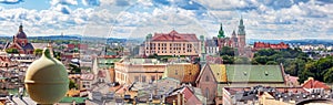 Panorama of Cracow, Poland with Wawel Royal Castle and Cathedral