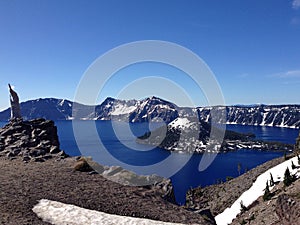 Panorama of Crater Lake National Park in Oregon, USA