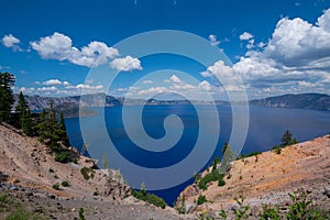 Panorama of Crater Lake near the Rim Village overlook