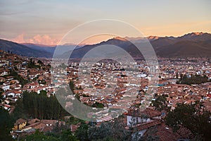 Panorama of Cusco city