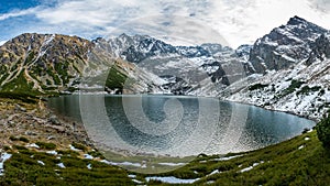 Panorama of Czarny Staw in High Tatras