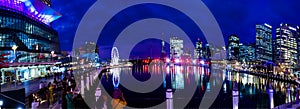 Panorama of Darling harbour night scene